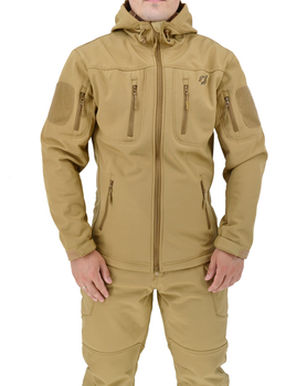 Куртка тактическая Eagle Soft Shell JA-01-0 с флисом Песок (Койот) 3XL