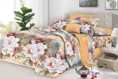Євро комплект постільної білизни Vital - Textile Бязь 3D Premium 200х220 см (BPe-264-00)