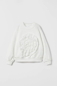 Свитшот с цветком для девочки Zara 152 размер белый 5767622251