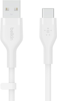 Kabel Belkin USB-A - USB-C Silikonowy 2 m Biały (CAB008BT2MWH)