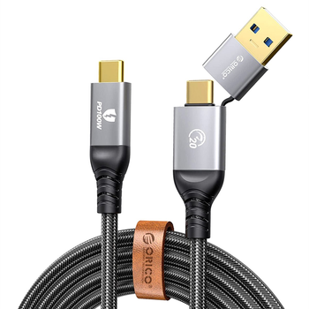 Kabel Orico USB-C + USB-A 4K, 100 W 2 m (ACC20-20-BK-BP)