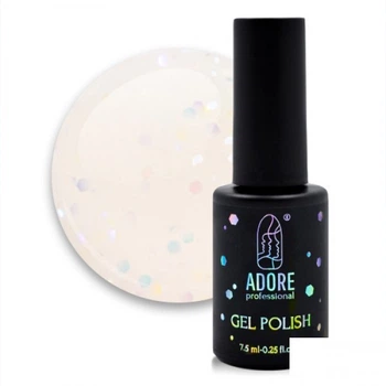 Гель-лак Adore Professional Glam Pop G-04 Christina молочный с радужным глиттером 7.5 мл (2101030039324)