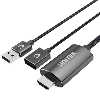 Adapter Unitek USB Typ A/C/ Apple Lightning-HDMI 0,1 m Czarny (M1104A)