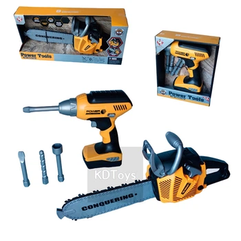 Игровой набор детская Бензопила и Шуруповерт с подсветкой Power Tools