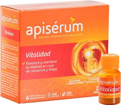 Біологічно активна добавка для імунітету Apiserum Apiserum Vitality 18 флаконів (8470001897275)