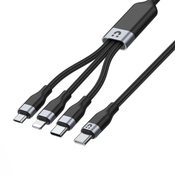 Адаптер Unitek USB Type-C-USB Type-C/Apple Lightning/micro-USB PD 1.5 м Black (C14101BK-1.5M)