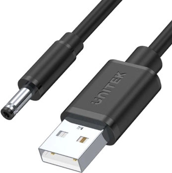 Kabel zasilania Unitek USB - DC 3.5/1.35 mm 1 m Czarny (Y-C495BK)