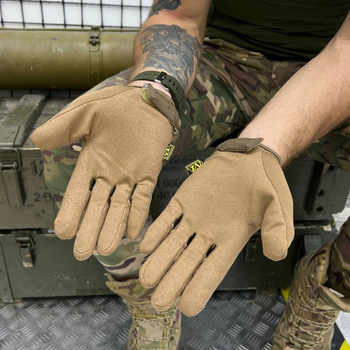 Плотные сенсорные перчатки Mechanic FasFit с дышащими вставками TrekDry койот размер L