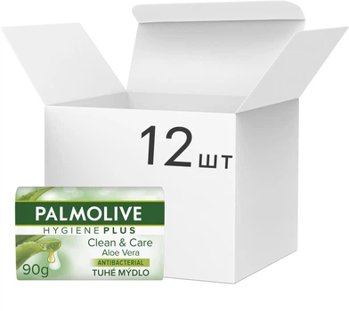 Упаковка мила Palmolive Алое Гігієна Плюс Чистота та Догляд 90 г х 12 шт (8718951394223)