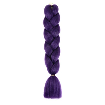 Канекалон Jumbo Braid однотонный темно фиолетовый коса длинна 60 см Вес 100 грам Термостойкий А34