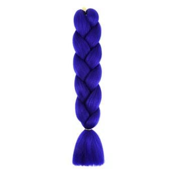 Канекалон Jumbo Braid однотонный синий коса длинна 60 см Вес 100 грам Термостойкий А29