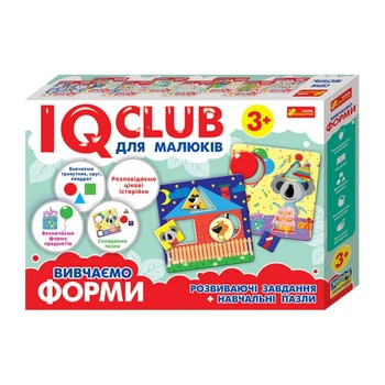 Учебные пазлы Изучаем формы.IQ-club для малышей Ранок 13203007, 6 карт в наборе