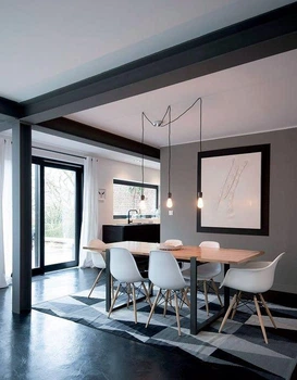 Дизайнерский Кухонный обеденный стол из натурального дерева Loft Design 200x60x75h Черный / Дерево ATL227