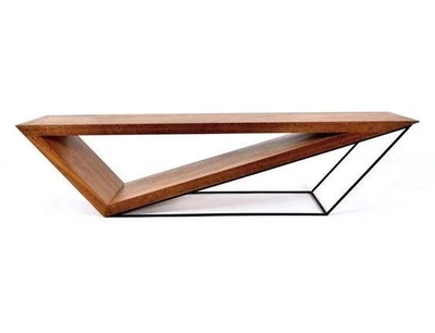 Дизайнерский Кухонный обеденный стол из натурального дерева Loft Design 200x40x75h Черный / Дерево ATL1136