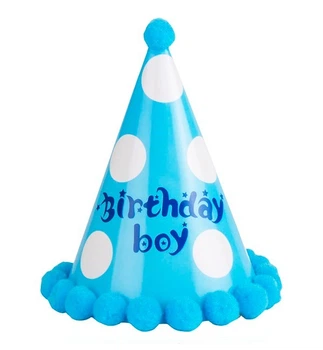 Ковпачки паперові "Birthday boy" (1 шт.), колір - блакитний