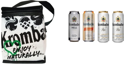 Подарочный набор пива Krombacher Pils 4.8% 0.5л x 2 шт + Krombacher Weizen 5.3% 0.5л x 1 шт + Krombacher Hell 5% 0.5л х 1 шт + термосумка (4008287011791)