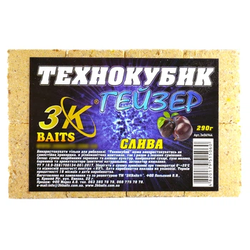 Прикорм 3KBaits Технокубик ГЕЙЗЕР Слива 290г (3KB1630)