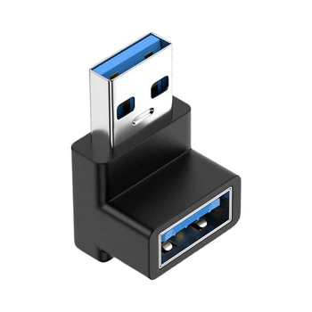 Адаптер переходник угловой USB 3.2 (USB 3.0, 2.0) Male-Female 10Gbps (485650)