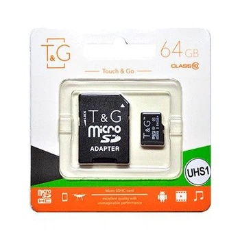 Карта пам'яті microSDHC, 64Gb, Class10 uhs-i, t&g, sd адаптер (tg-64gbsdcl10-01)
