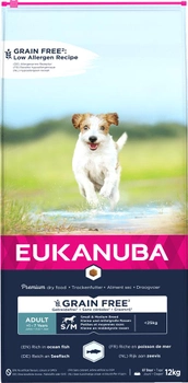 Karma sucha dla psów z alergią Eukanuba adult small, medium grain free ryba oceaniczna pies 12 kg (8710255184753)