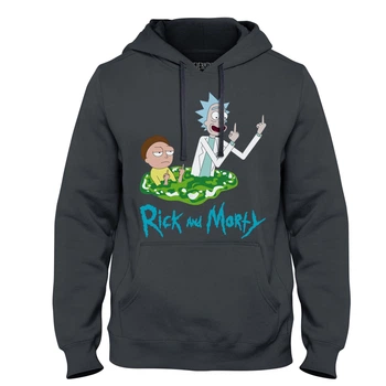 Толстовка Epic мужская Рик и Морти (Rick And Morty) темно-серая размер XL