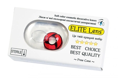 Контактні лінзи ELITE Lens Мангеке Шаринган 14.5 мм для косплею та на Halloween 2 шт червоні (N0129)