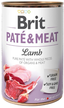 Вологий корм для собак Brit paté & meat з бараниною 800 г (8595602557523)