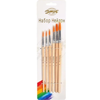 Набор кисточек круглых 6 шт "Нейлон" Barogue 764W/24-4 4671634