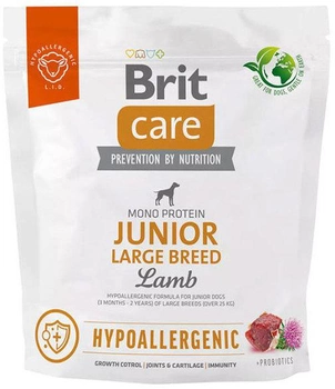 Гіпоалергенний сухий корм Brit care dog hypoallergenic junior large lamb 1 кг (8595602559060)