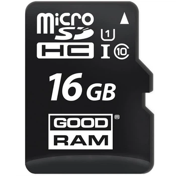Карта памяти GoodRAM M1AA-0160R12 Secure Digital Micro 16Gb/class 10 UHS I/Retail 10/adapter