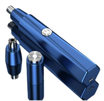 Тример для носа та вух Nose hair trimmer 2 в 1 на акумуляторі з USB зарядкою синій