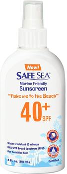 Сонцезахисна емульсія для тіла Safe Sea Sunscreen Ecofriendly Body SPF40+ Spray 200 мл (7290006761866)