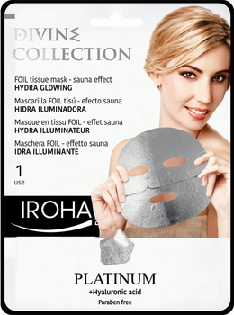 Тканинна маска для обличчя Iroha Nature Platinum Foli Tissue Mask Sauna Effect Glowing 1 Use (8436036432690)
