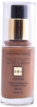 Тональна основа Max Factor Facefinity 3 In 1 Primer Concealer And Foundation SPF20 100 Suntan 30 мл (3614225851728)