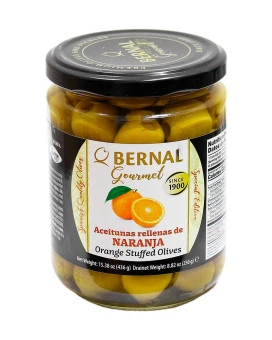 Оливки фаршировані апельсином Bernal Gourmet Aceitunas Rellenas de Naranja, 436 г