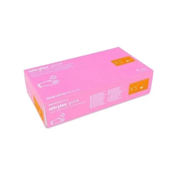 Перчатки нитриловые нестерильные неопудренные Nitrylex Pink XS 100 шт розовые