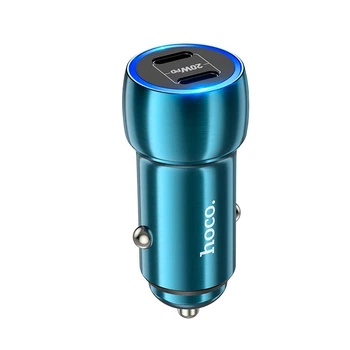 Адаптер автомобильный Tough dual port Car charger Z48 |2Type-C, 40W/3A, PD/QC| синий