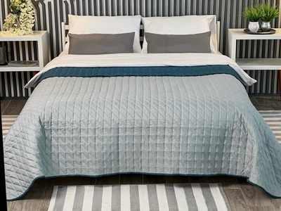 Покрывало Double face rombus Grey/Indian Teal 140x215 см