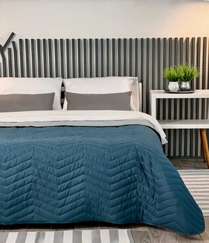 Покрывало Double face zigzag Grey/Indian Teal 140x210 см