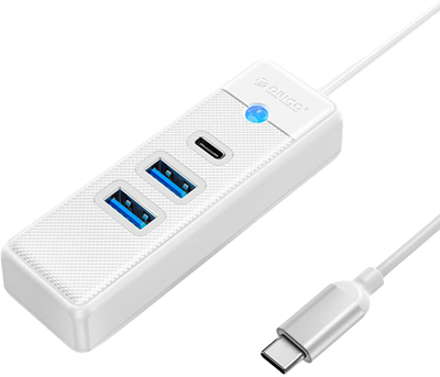 USB-C хаб Orico 2 x USB 3.0 + USB-C Білий (PWC2U-C3-015-WH-EP)