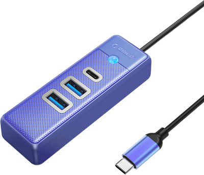 USB-C хаб Orico 2 x USB 3.0 + USB-C Синій (PWC2U-C3-015-BL-EP)