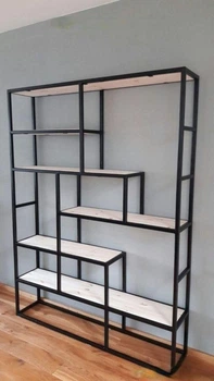 Дизайнерський Стелаж в стилі Loft Design 180x30x200h Чорний/Дерево ATL691