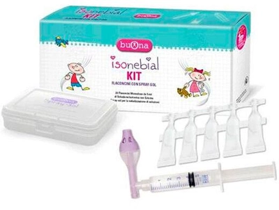 Набор для облегчения заложенности носа у детей Buona Nebianax Iso Kit 20 флаконов 5 мл + Солнцезащитный спрей (8032749650354)