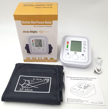 Тонометр автомат BLPM прилад для вимірювання тиску на передпліччя працює від USB або батарейок 4xAAА SRZR 2