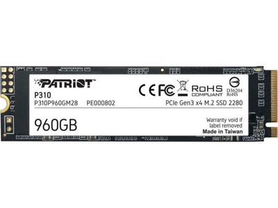SSD накопитель Patriot p310 960Gb m.2 pci-e 4x 3d tlc (p310p960gm28)