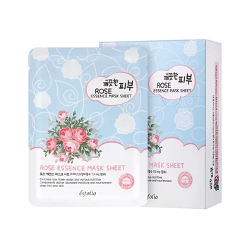 Маска тканинна для обличчя Esfolio Pure Skin Essence Rose Mask Sheet з трояндою