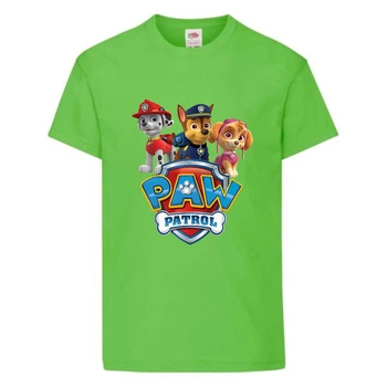 Футболка детская Щенячий патруль (Paw Patrol) светло-зеленая (puppies-5-green) размер 104 см