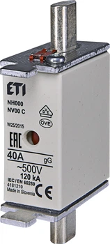 Предохранитель NH-000/gG 40A 500V KOMBI ETI (4181210)