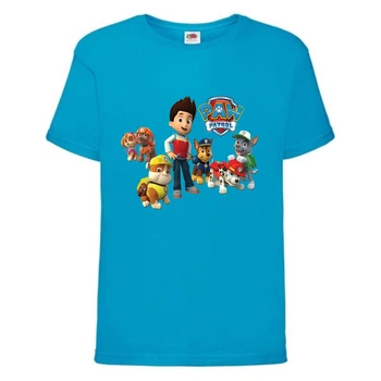 Футболка дитяча Щенячий патруль (Paw Patrol) всі цуценята блакитна розмір 128 см