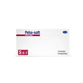 Rękawice jednorazowe nitrylowe Hartmann Peha-Solf Nitrile White Powderfree Small Size 100 szt (4052199000190)